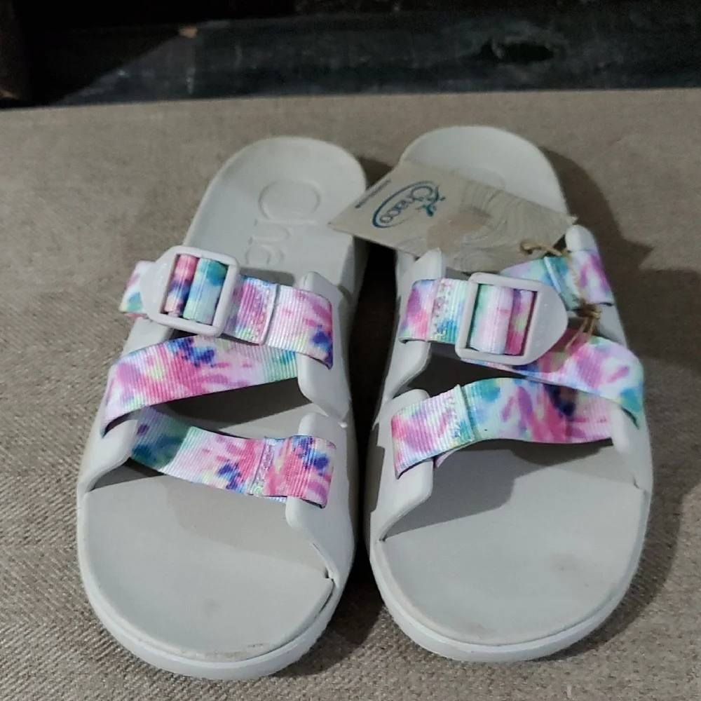 Chaco Kids Sandals with Multicolor Straps Blue Pink Yellow Purple